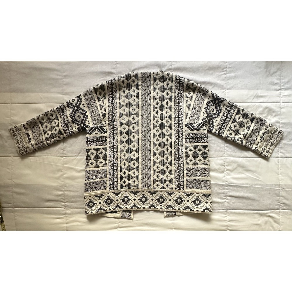 Masscob La Coruña Black & Cream Jacquard Weave Open Front Jacket Size 36 / US S - Picture 5 of 16
